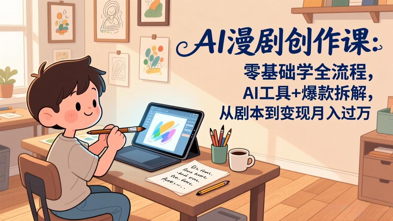AI漫剧创作课：零基础学全流程，AI工具+爆款拆解，从剧本到变现月入过万-智点网