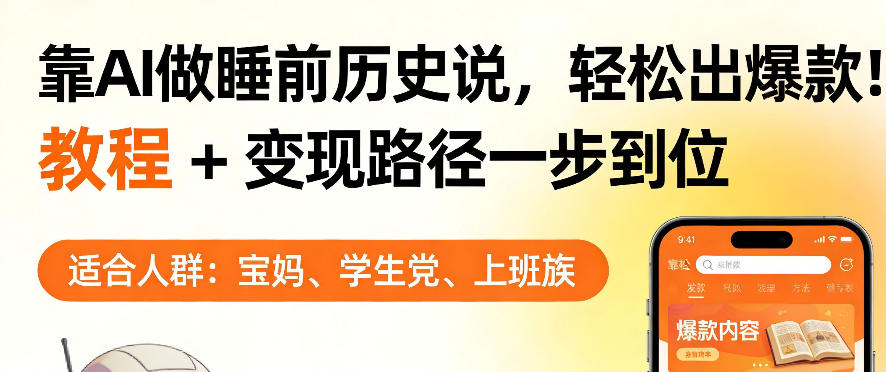 靠AI做睡前历史解说，轻松出爆款！教程+变现路径一步到位，单个视频收益1K+【揭秘】-智点网