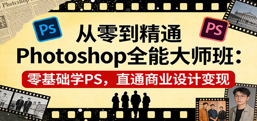 从零到精通Photoshop全能大师班：零基础学PS，直通商业设计变现-智点网