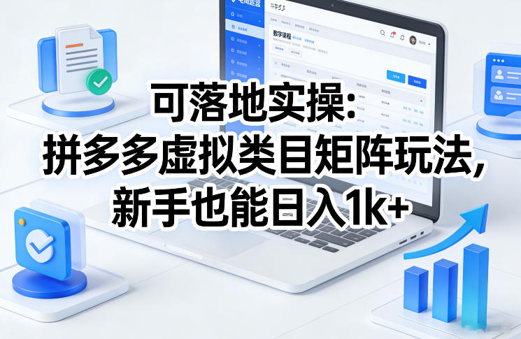 可落地实操：拼多多虚拟类目矩阵玩法，新手也能日入1k+【揭秘】-智点网