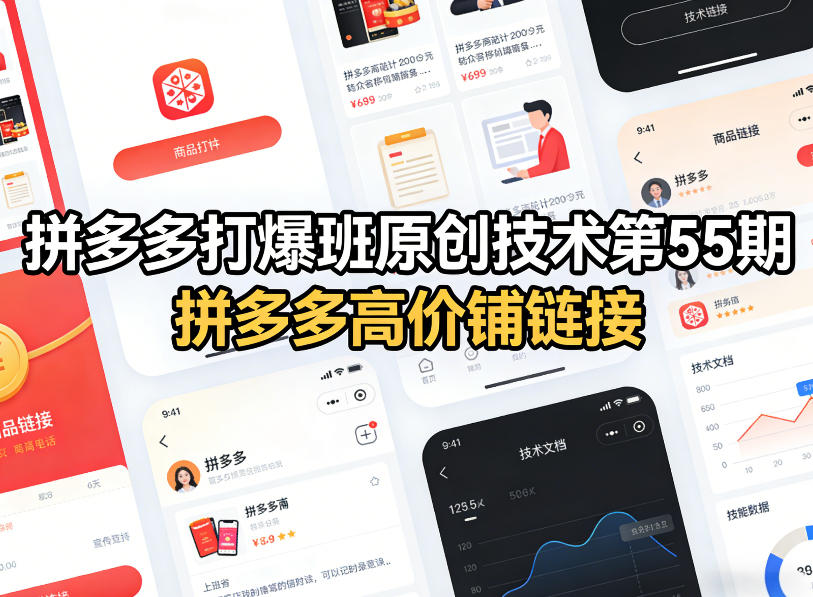 拼多多打爆班原创技术第55期，拼多多高价铺链接-智点网