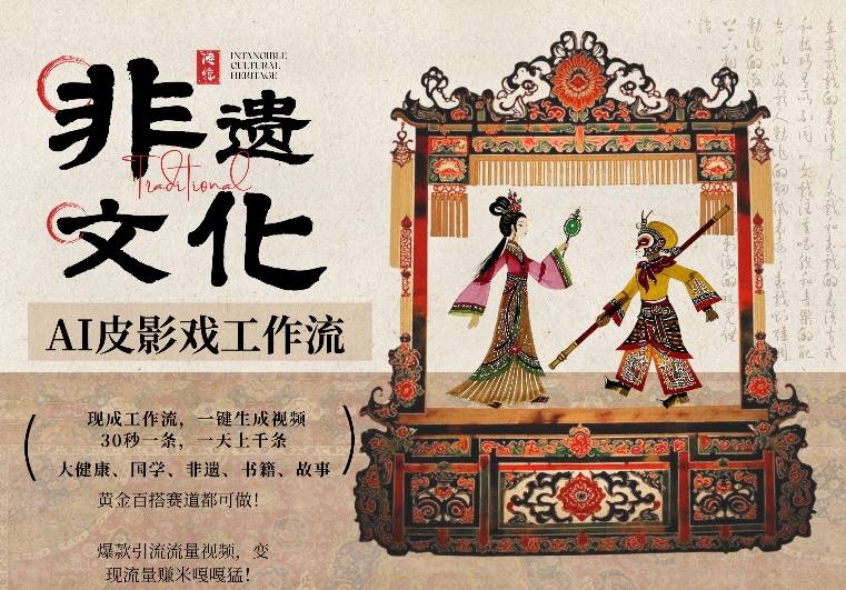 AI一键生成民俗文化非遗皮影戏视频，一刀不剪无需剪辑，30S一条，一天上百条，流量财富嘎嘎猛-智点网