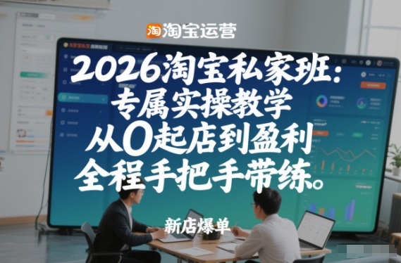 2026淘宝私家班：专属实操教学，从0起店到盈利，全程手把手带练(更新26年3月)-智点网