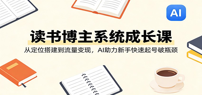 读书博主系统成长课：从定位搭建到流量变现，AI助力新手快速起号破瓶颈-智点网