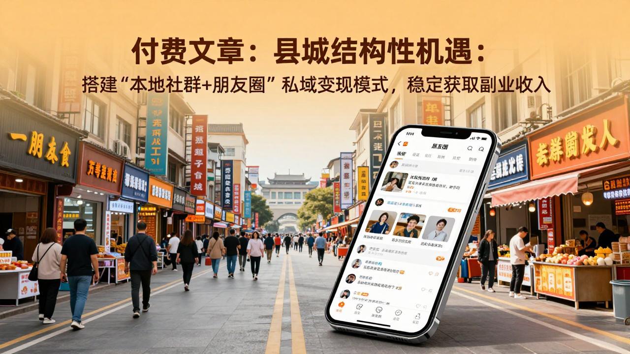 付费文章：县城结构性机遇：搭建“本地社群+朋友圈”私域变现模式，稳定获取副业收入-智点网