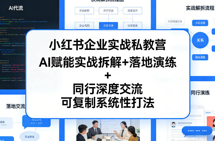 小红书企业实战私教营，AI赋能实战拆解+落地演练+同行深度交流，可复制系统性打法-智点网