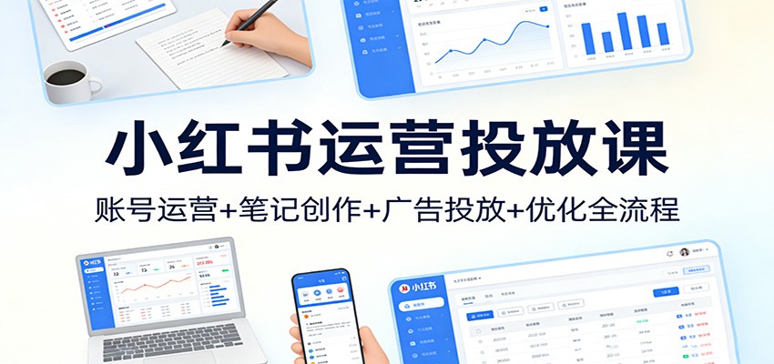 小红书运营投放课：账号运营+笔记创作+广告投放+优化全流程-智点网