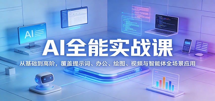 AI全能实战课：从基础到高阶，覆盖提示词、办公、绘图、视频与智能体全场景应用-智点网