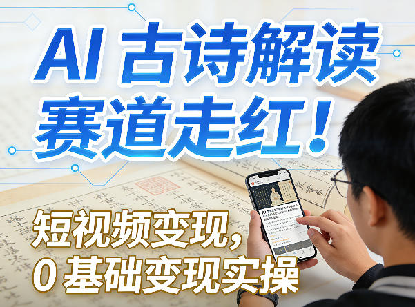 AI古诗解读赛道走红！短视频变现，0基础变现实操-智点网