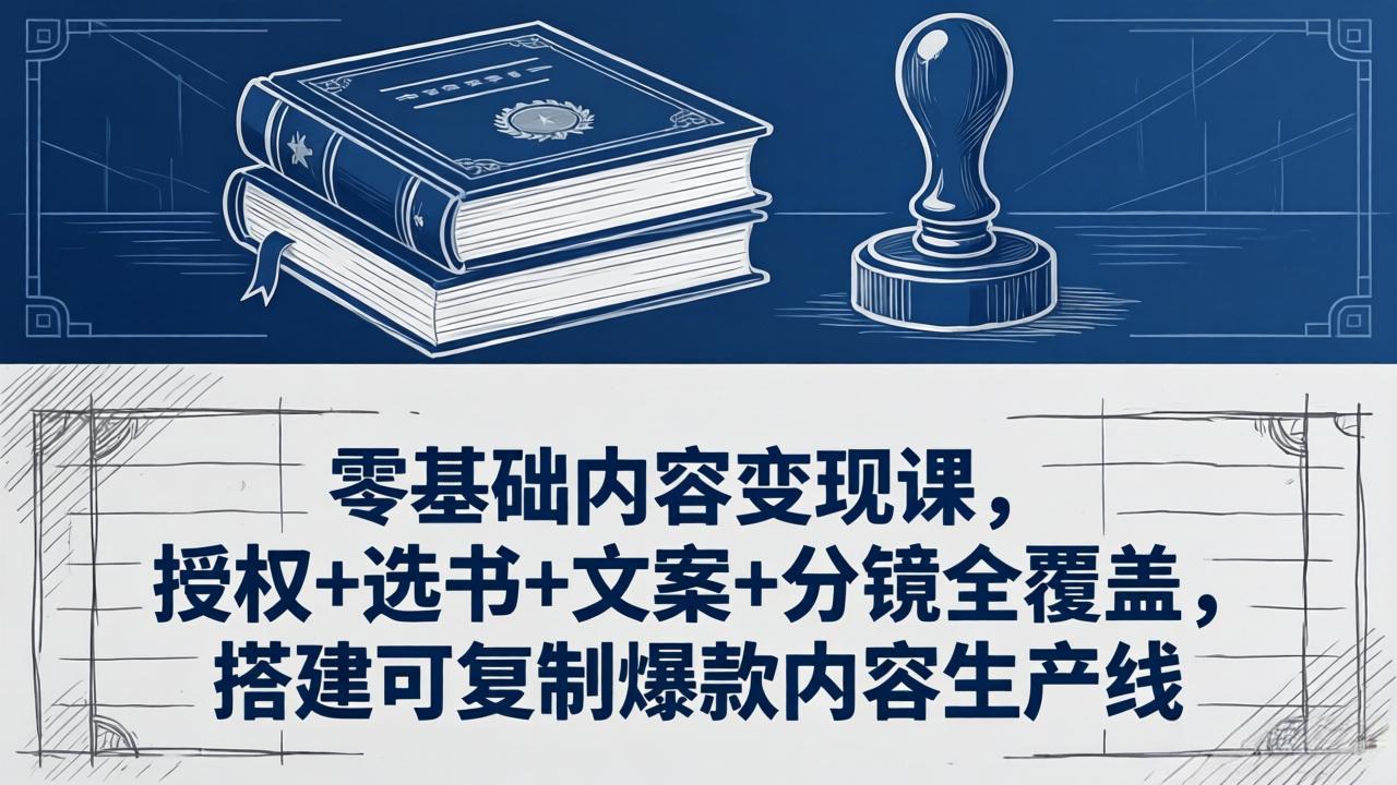 零基础内容变现课，授权+选书+文案+分镜全覆盖，搭建可复制爆款内容生产线-智点网