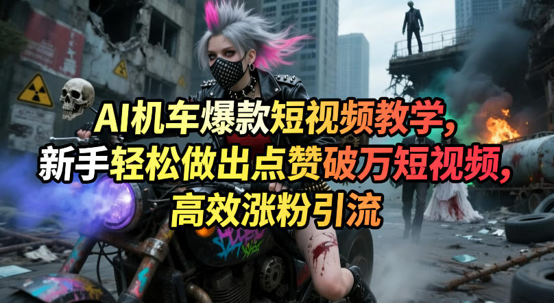 AI机车爆款短视频教学，新手轻松做出点赞破万短视频，高效涨粉引流-智点网