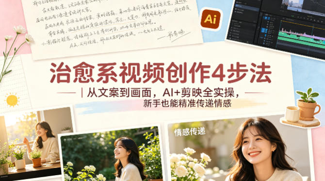 治愈系视频创作4步法｜从文案到画面，AI+剪映全实操，新手也能精准传递情感-智点网
