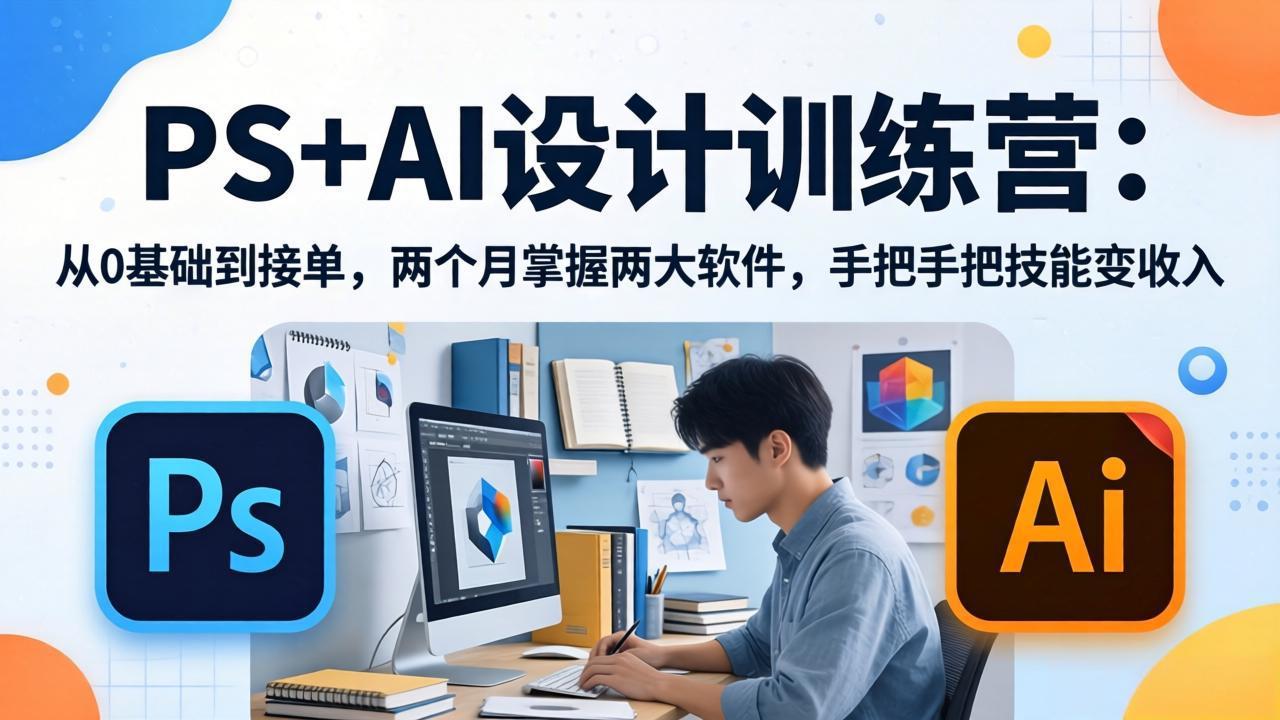 PS+AI设计训练营：从0基础到接单，两个月掌握两大软件，手把手把技能变收入-智点网