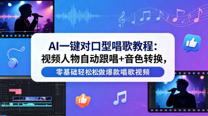 AI一键对口型唱歌教程：视频人物自动跟唱+音色转换，零基础轻松做爆款唱歌视频-智点网