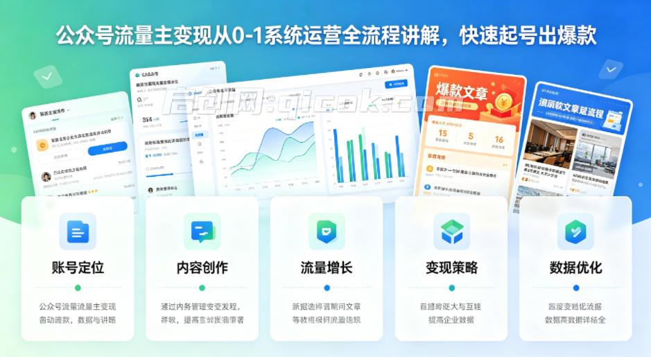 公众号流量主变现从0-1系统运营全流程讲解，快速起号出爆款-智点网