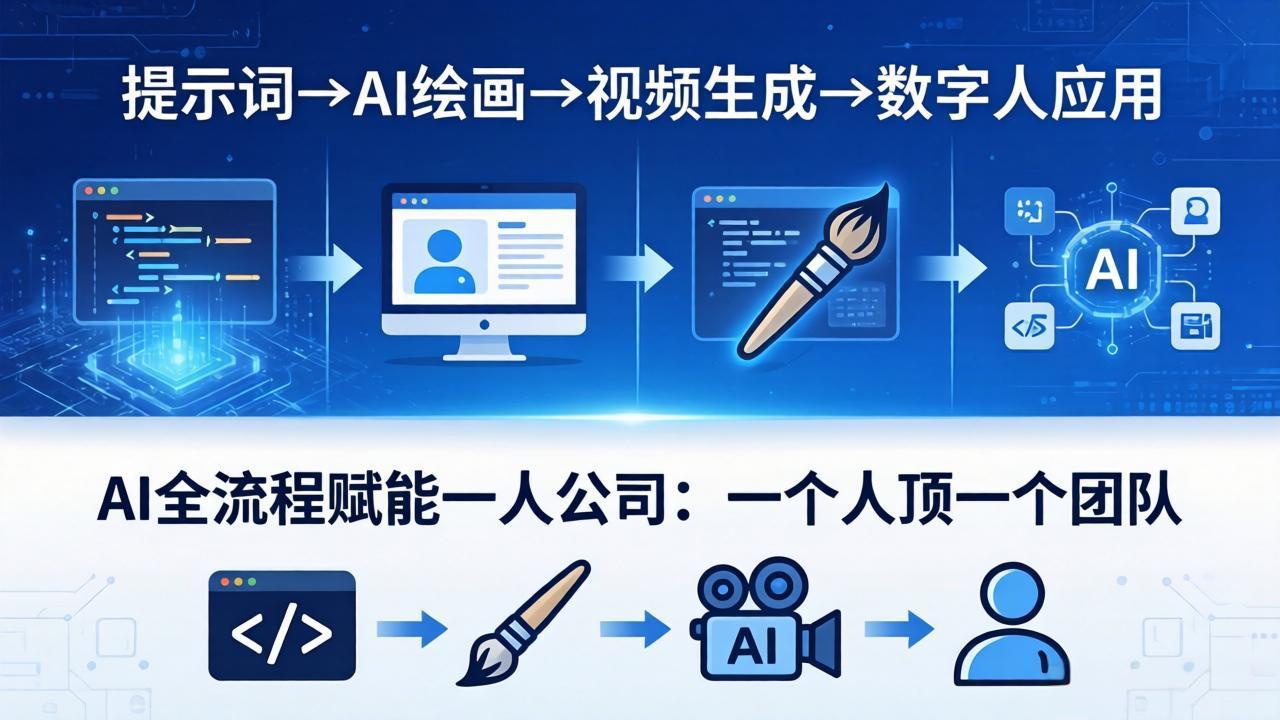AI全流程赋能一人公司：提示词、绘画、视频、数字人、编程，一个人顶一个团队-智点网