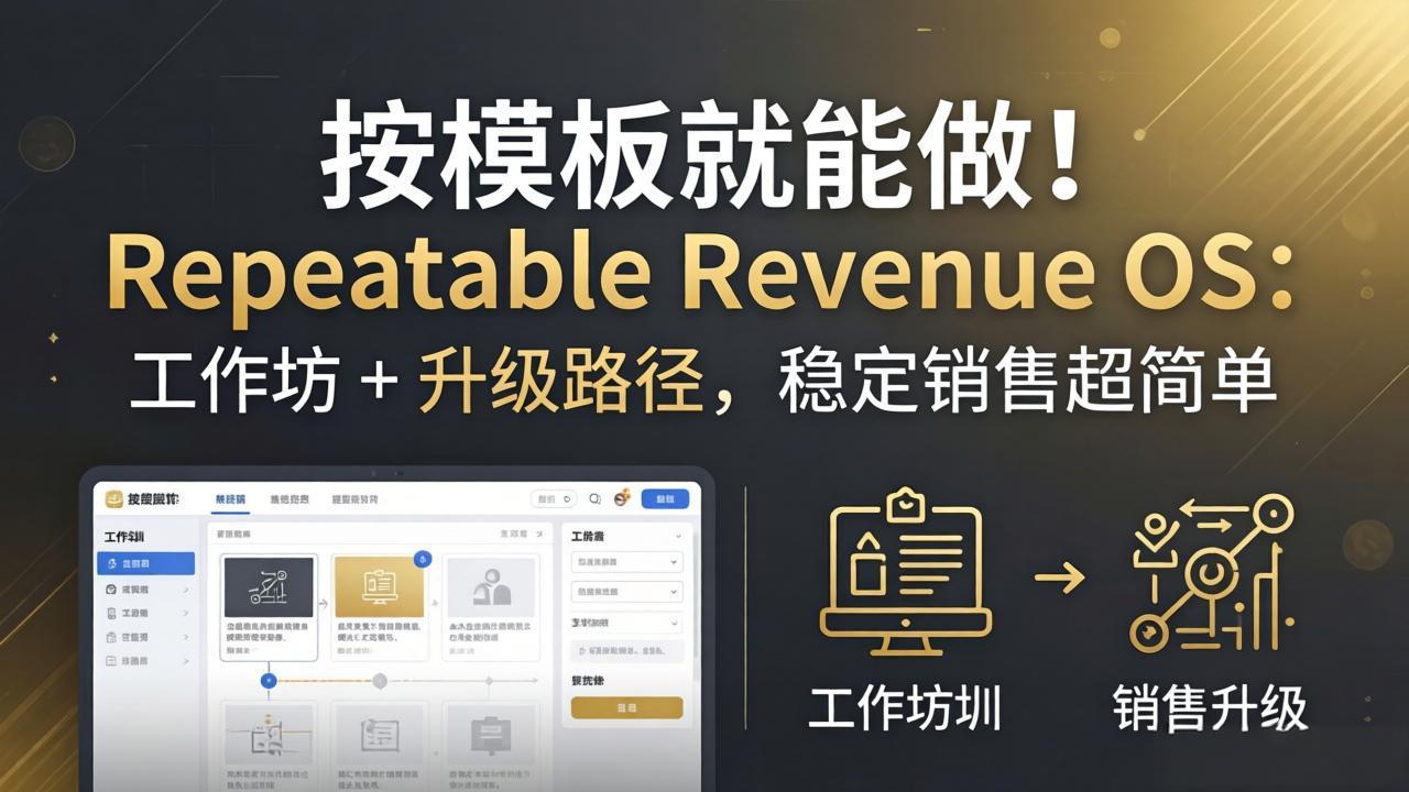 按模板就能做！Repeatable Revenue OS：工作坊 + 升级路径，稳定销售超简单-智点网