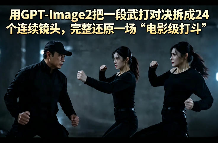 用GPT-Image2把一段武打对决拆成24个连续镜头，完整还原一场“电影级打斗”-智点网