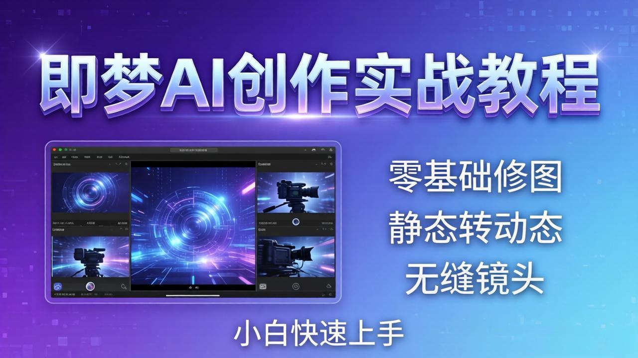 即梦AI创作实战教程，从零基础修图到AI导演，实战教学静态转动态+无缝镜头，小白快速上手-智点网