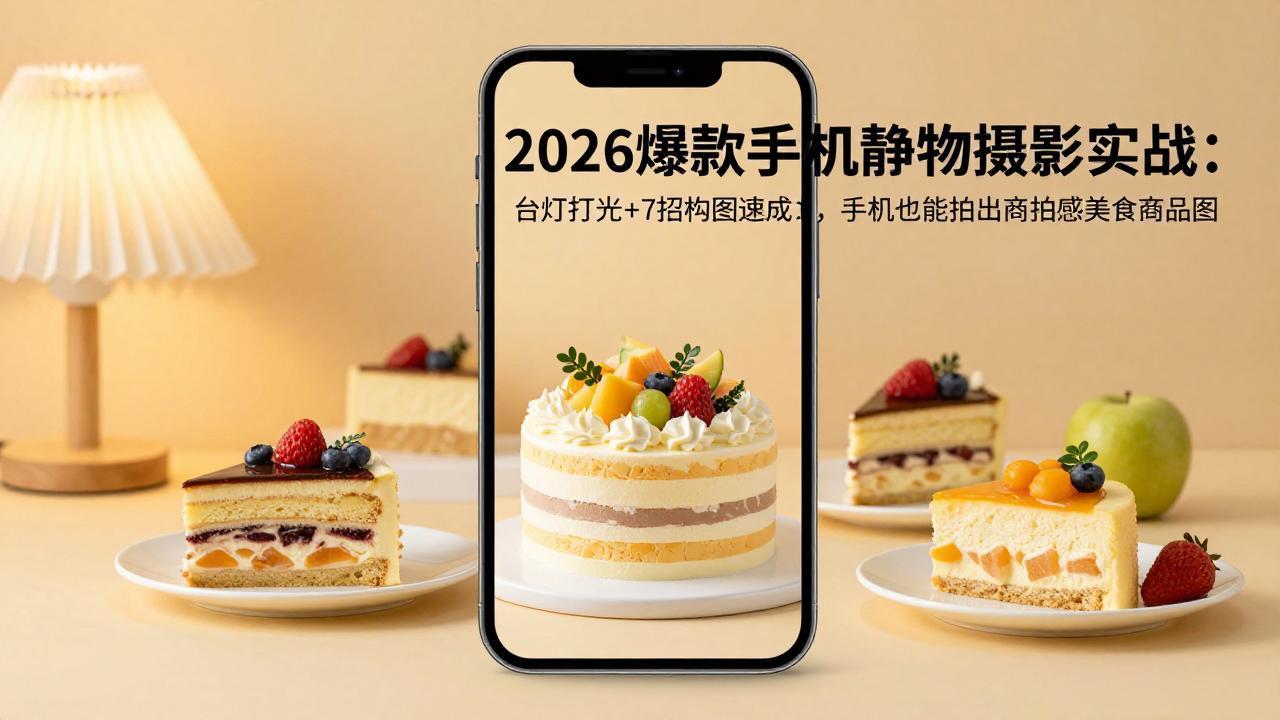 2026爆款手机静物摄影实战：台灯打光+7招构图速成，手机也能拍出商拍感美食商品图-智点网