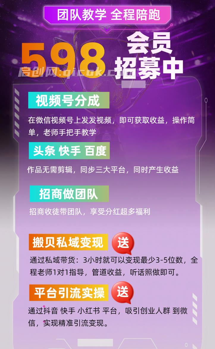 图片[3]-视频号分成计划，599元众筹的Red团队课程-启创网