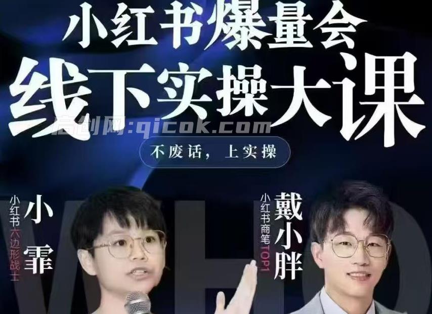 戴小胖-小红书爆量会3月27-29号广州线下课(价值6980元)-智点网