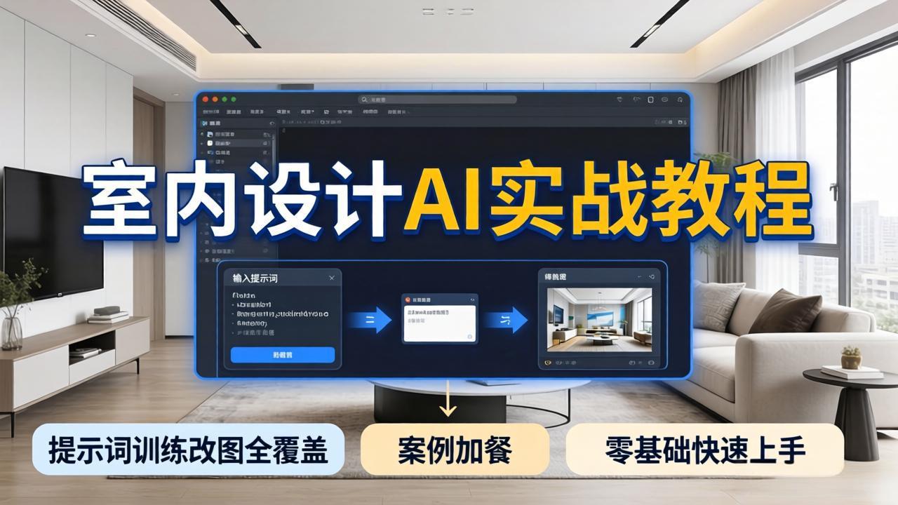2026室内设计AI实战教程，提示词训练改图全覆盖，搭配案例加餐，零基础也能快速上手-智点网