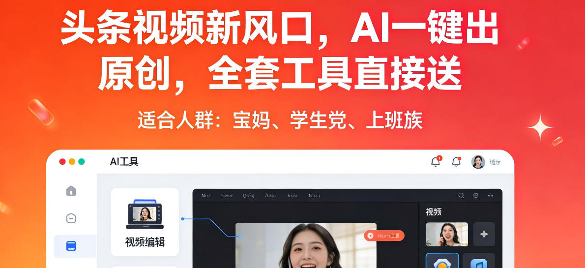 头条视频新风口，AI一键出原创，全套工具直接送，人人可做，有手就行【揭秘】-智点网