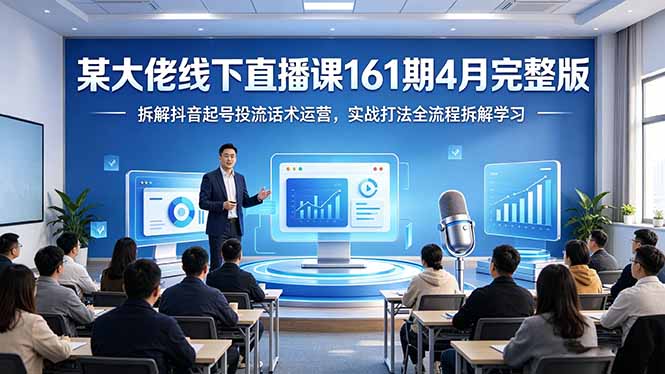 某大佬线下直播课161期4月完整版，拆解抖音起号投流话术运营，实战打法全流程拆解学习-智点网