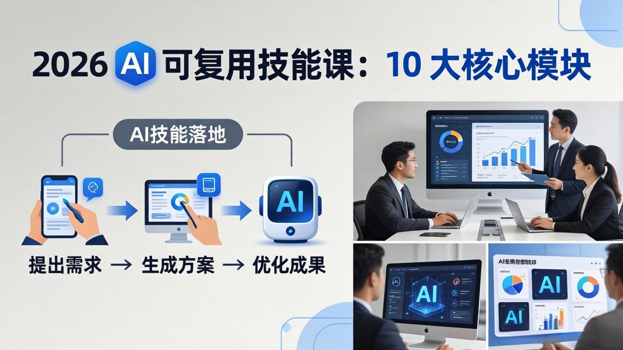 2026AI可复用技能-4月新课：10大核心模块，手把手教你把AI用进工作、产出成果-智点网