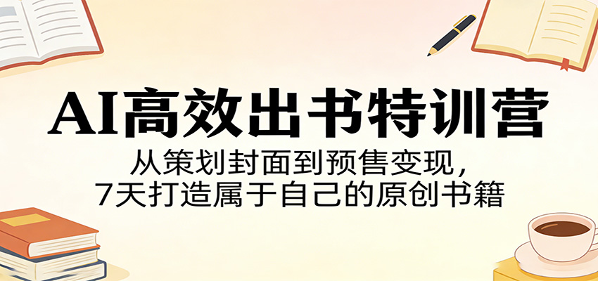 AI高效出书特训营：从策划封面到预售变现，7天打造属于自己的原创书籍-智点网