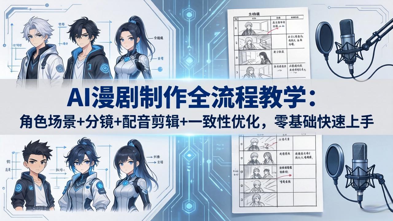 AI漫剧制作全流程教学：角色场景+分镜+配音剪辑+一致性优化，零基础快速上手-智点网