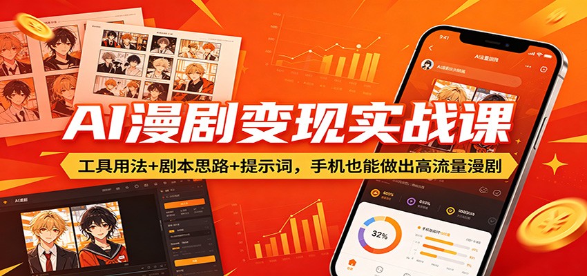 AI漫剧变现实战课：工具用法+剧本思路+提示词，手机也能做出高流量漫剧-智点网