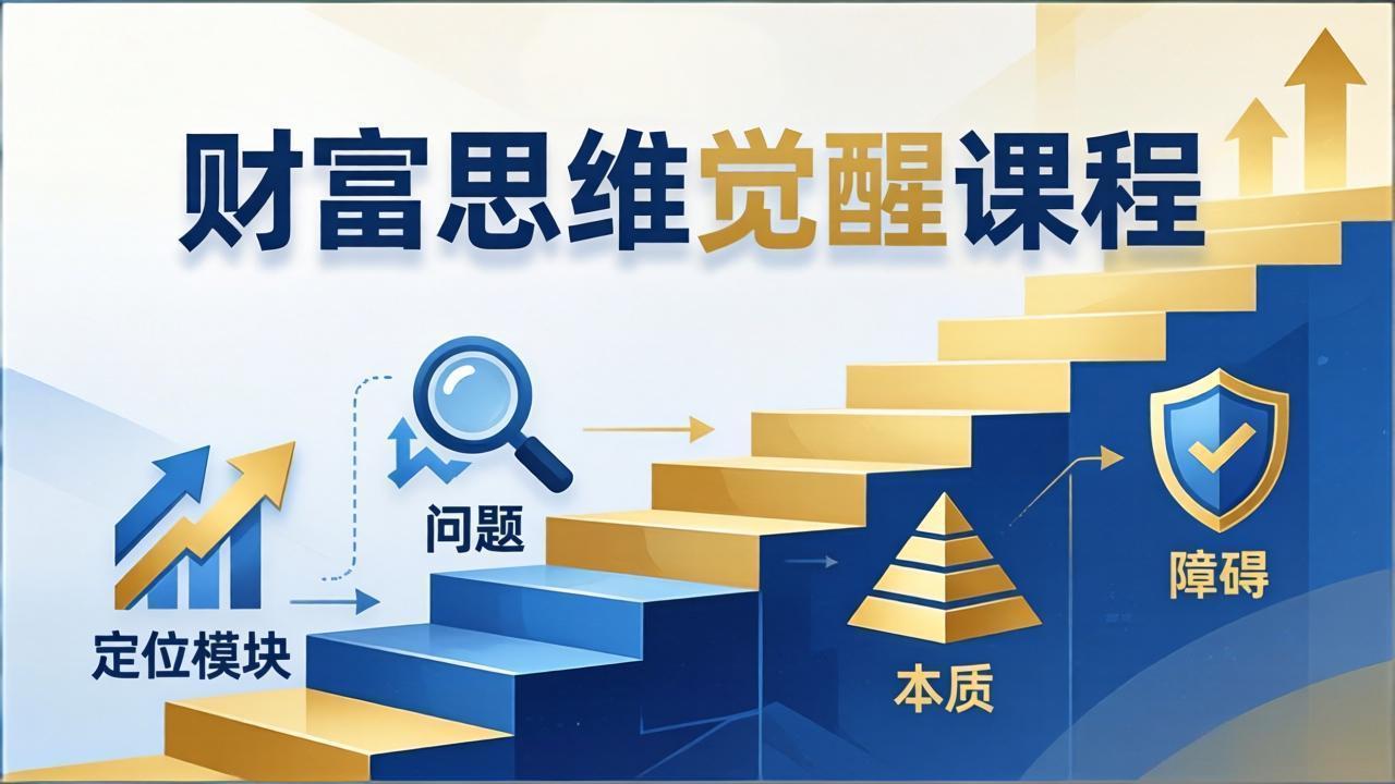 财富思维觉醒第十期：3天大课四大模块，精准定位问题看清本质，扫清人生障碍-智点网