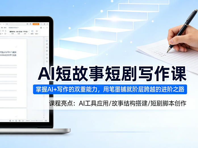 AI短故事短剧写作课，掌握AI+写作的双重能力，用笔墨铺就阶层跨越的进阶之路-智点网