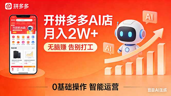 开一家拼多多AI店，月入2W+，无脑赚，告别打工，附SOP手册-智点网
