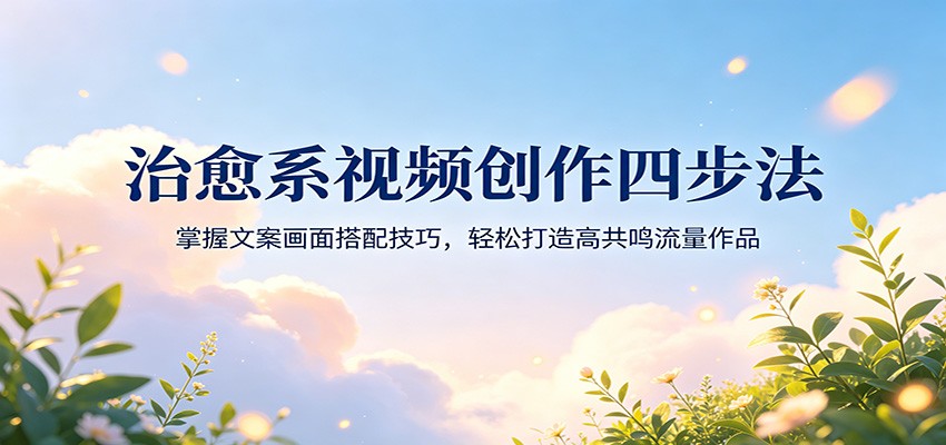 治愈系视频创作四步法：掌握文案画面搭配技巧，轻松打造高共鸣流量作品-智点网
