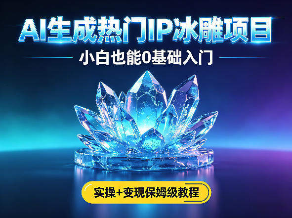 AI生成热门ip冰雕项目，小白也能0基础入门，实操+变现保姆级教程-智点网