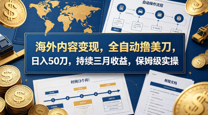 海外内容变现，全自动撸美刀，日入50刀，持续三月收益，保姆级实操【揭秘】-智点网