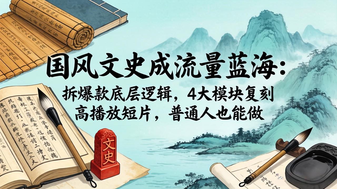 国风文史成流量蓝海：拆爆款底层逻辑，4大模块复刻高播放短片，普通人也能做-智点网