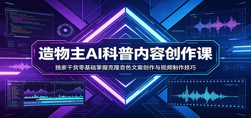 AI科普内容创作课：独家干货零基础掌握克隆音色文案创作与视频制作技巧-智点网