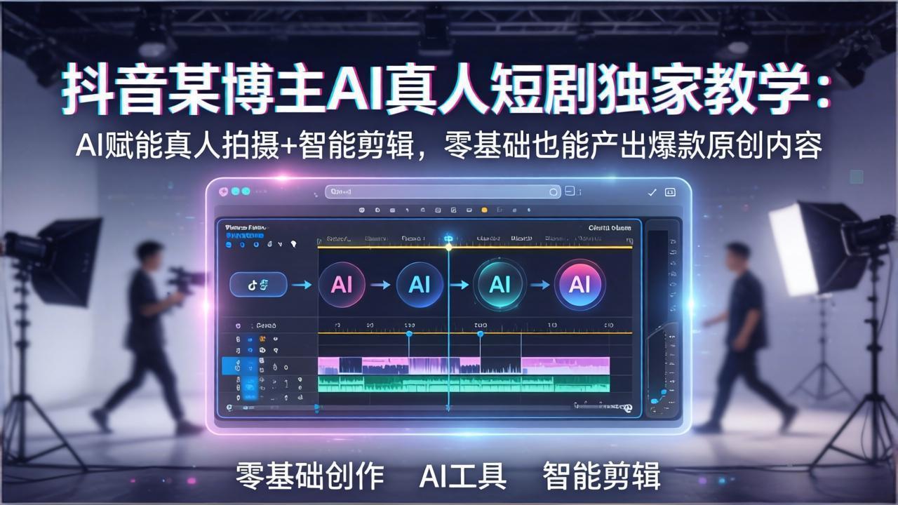 抖音某博主AI真人短剧独家教学：AI赋能真人拍摄+智能剪辑，零基础也能产出爆款原创内-智点网