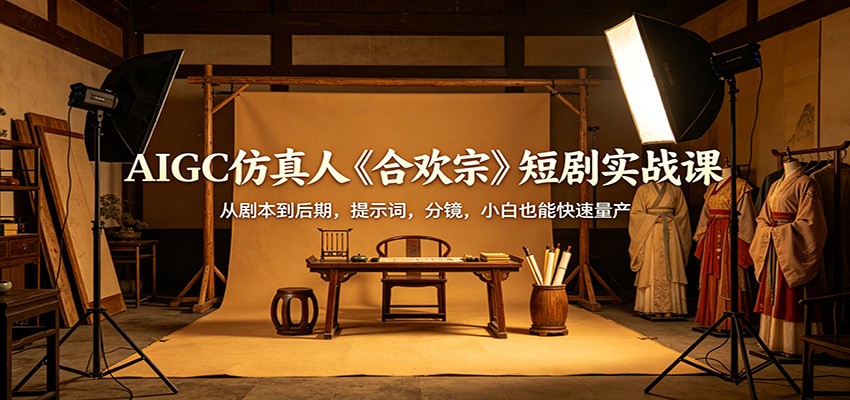 AIGC仿真人《合欢宗》短剧实战课：从剧本到后期，提示词，分镜，小白也能快速量产-智点网