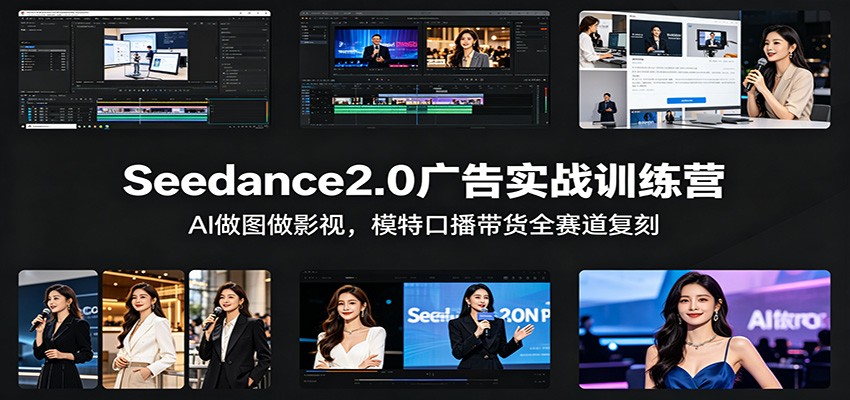 Seedance2.0广告实战训练营：AI做图做影视，模特口播带货全赛道复刻-智点网