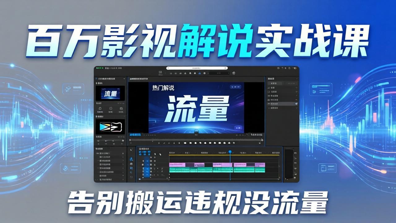 百万影视解说实战课：告别搬运违规没流量，AI文案+配音+剪映，做出能上热门的解说视频-智点网
