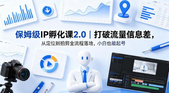 保姆级IP孵化课2.0｜打破流量信息差，从定位到拍剪全流程落地，小白也能起号-智点网