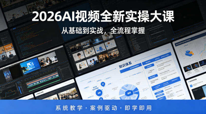 2026AI视频全新实操大课，从基础到实战，全流程掌握，系统教学·案例驱动·即学即用-智点网