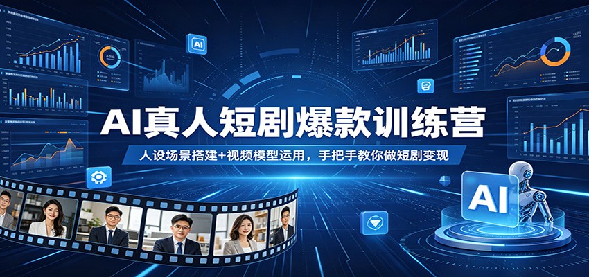 AI真人短剧爆款训练营：人设场景搭建+视频模型运用，手把手教你做短剧变现-智点网