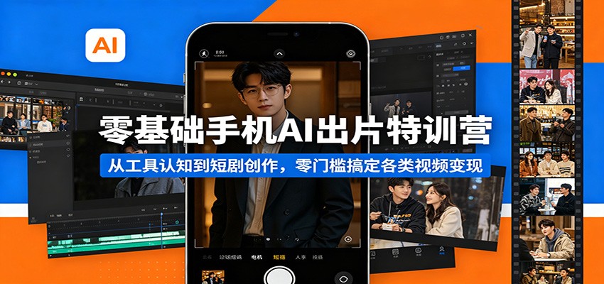 零基础手机AI出片特训营：从工具认知到短剧创作，零门槛搞定各类视频变现-智点网