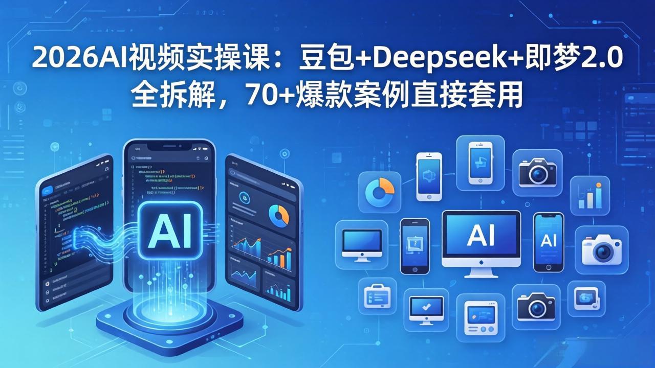 2026AI视频实操课：豆包+Deepseek+即梦2.0全拆解，70+爆款案例直接套用-智点网